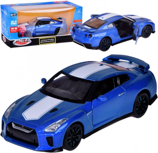 Kovový model auta NISSAN GT‑R 1:32 s otvárateľnými dverami a svetlami