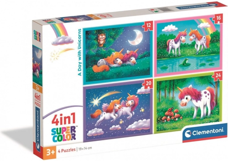 Clementoni puzzle jednorožce 4v1 (12–24 dielikov)
