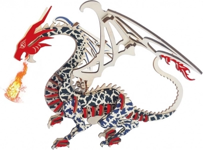 Drevené 3D puzzle drak WOODCRAFT