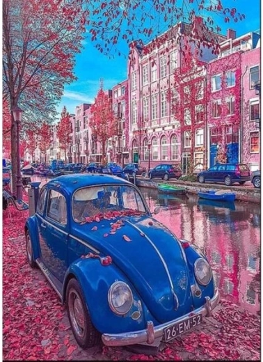Obraz na maľovanie podľa čísel na ráme 40 × 50 cm retro chrobák