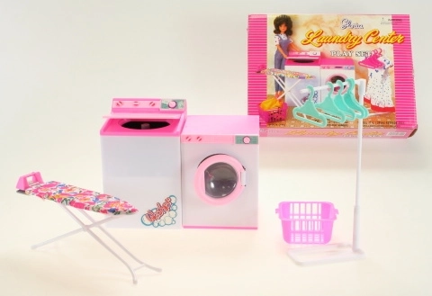 Glorie práčovňová sada pre bábiky s práčkou, sušičkou a žehliacou doskou
