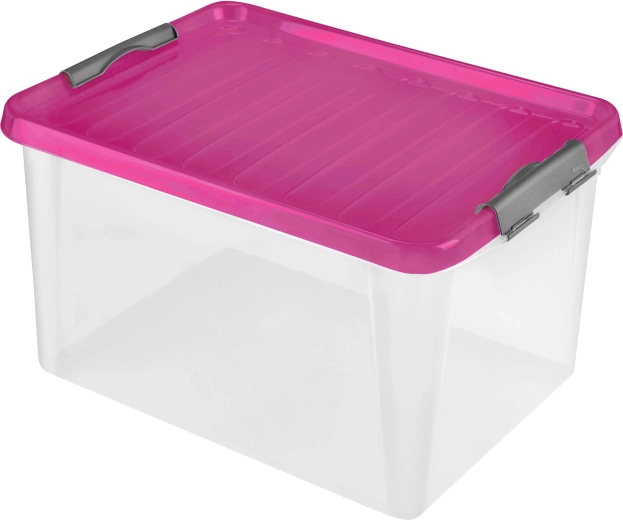 Plastový úložný box s vekom HEIDRUN 31 l