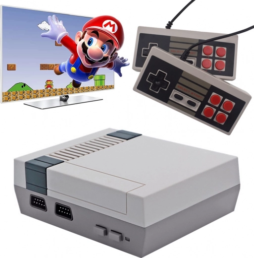 retro mini herná konzola so 620 vstavanými hrami a 2 ovládačmi