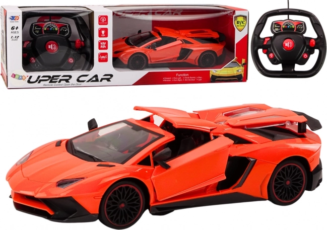 Závodné Auto RC s Otváracími Dverami 1:12 Oranžové