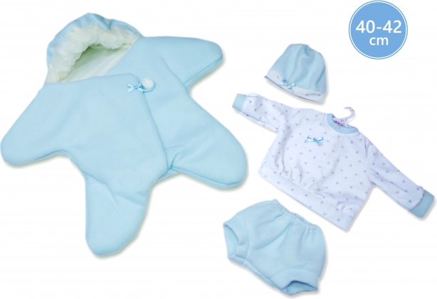Oblečenie pre bábiku NEW BORN 40–42 cm – flísová hviezdička, 3-dielna sada