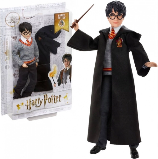 harry potter – bábika z Rokfortu s prútikom a plášťom