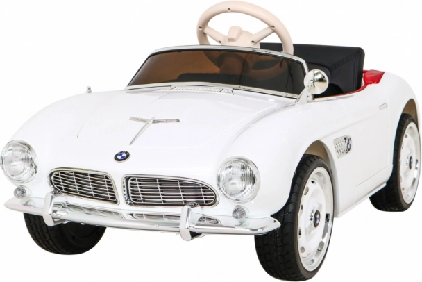 Detské elektrické auto BMW 507 retro – biely roadster