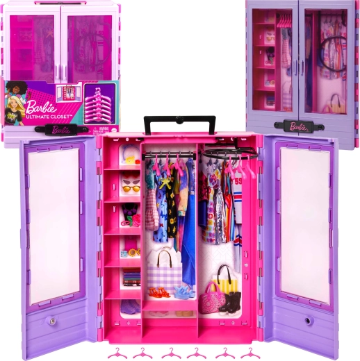 Barbie Fashionistas veľký šatník na oblečenie s vešiakmi