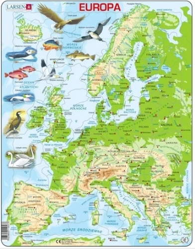 Puzzle Larsen – fyzická mapa Európy