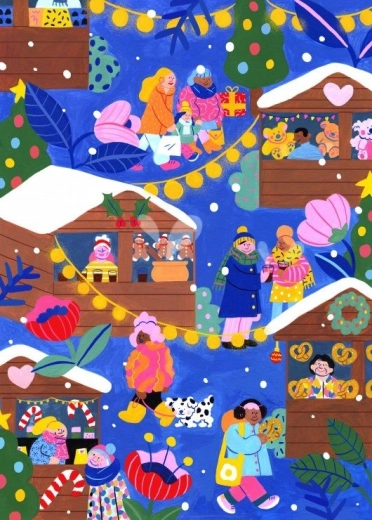 Puzzle vianočný trh 500 dielikov