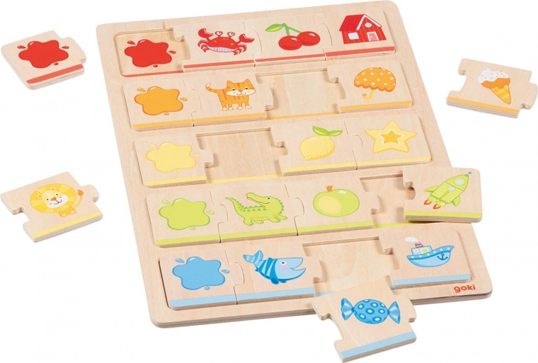 Drevené puzzle Goki Farby