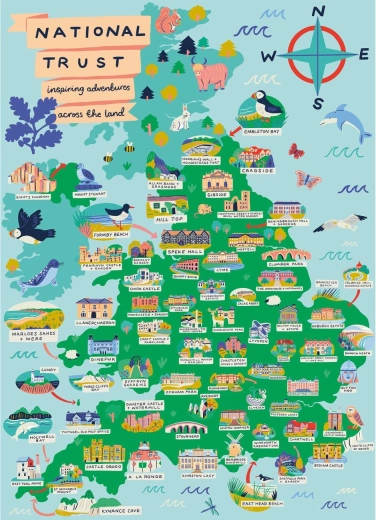 Puzzle National Trust po celej krajine 500 dielikov