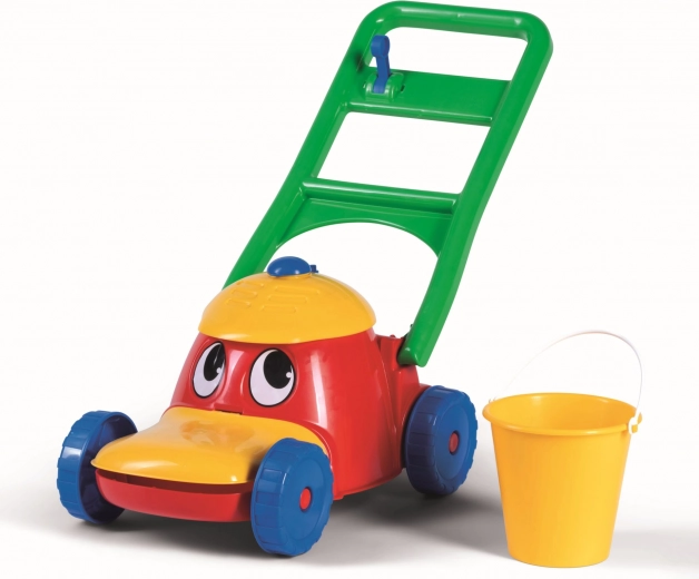 Veselá plastová kosačka na trávu pre deti