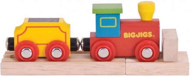 Bigjigs Rail môj prvý vláčik s vagónikom a koľajnicami