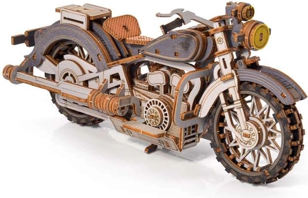 Little Story 3D drevená skladačka motocykel Comanche sivá