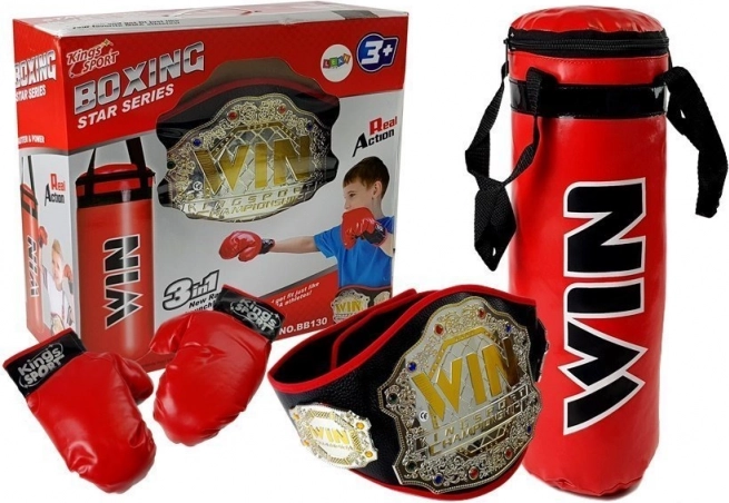 Boxovacia sada s pásom víťazov pre deti