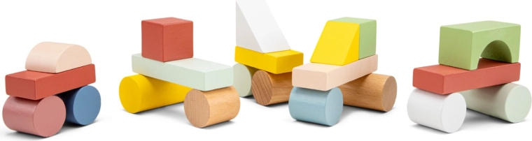 Drevené stavebné kocky FSC – 100 ks