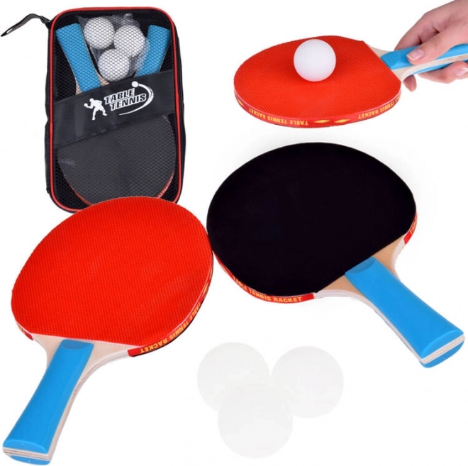 Drevené rakety na pingpong s 3 loptičkami