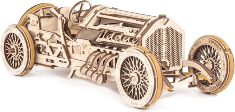 Ugears 3D drevené mechanické puzzle U9 pretekárske auto Grand Prix