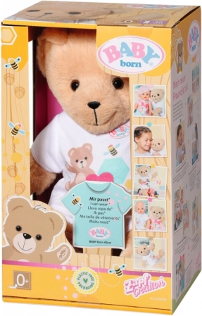 Medvedík BABY Born v bielom oblečení
