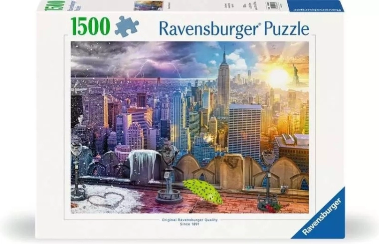 Puzzle 1500 dielikov Ravensburger – New York v lete a v zime
