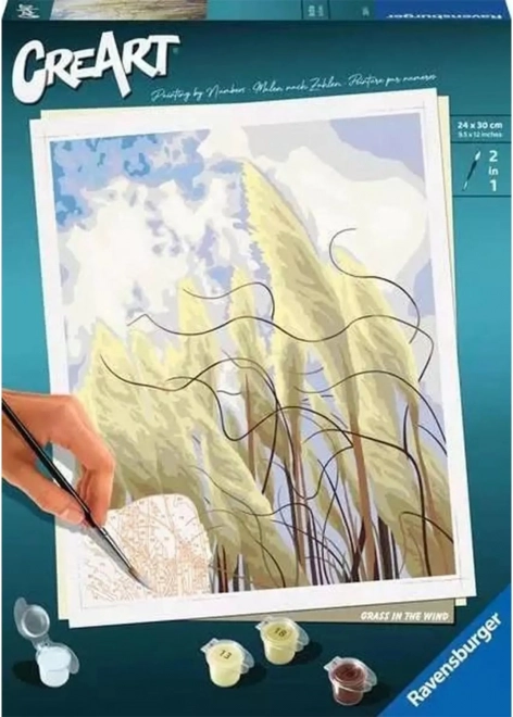 CreArt Grass in the Wind maľovanie podľa čísel 24 × 30 cm
