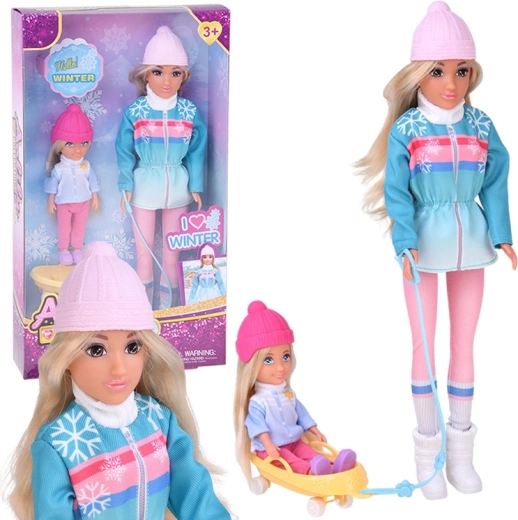 Anlily zimná súprava bábik so sánkami