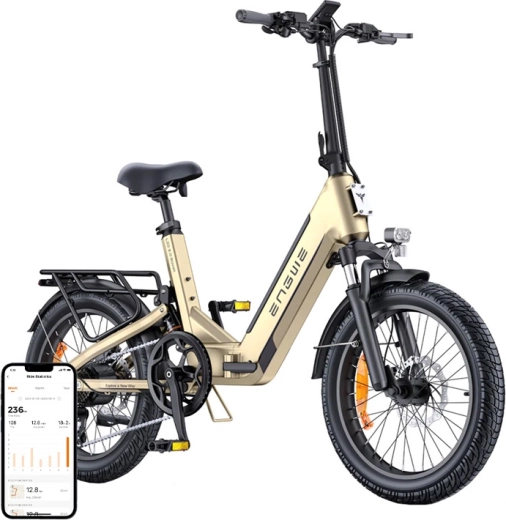 Engwe L20 3.0 Boost skladací elektrický bicykel 250 W 16" zlatý
