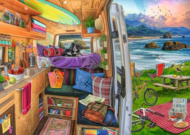 RAVENSBURGER puzzle pohľad z karavanu XXL 500 dielikov