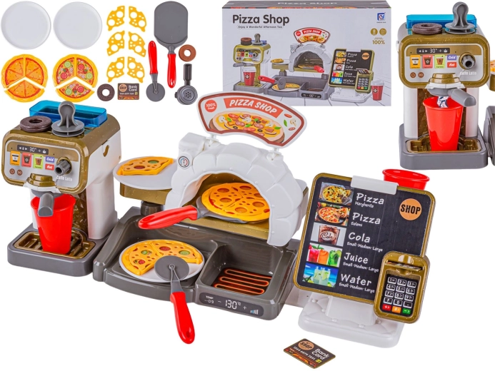 Sada na pečenie pizze s kávovarom a pokladňou