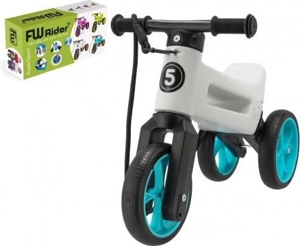 Odrážadlo Funny Wheels Rider SuperSport 2v1 s popruhom – Bielo-tyrkysová