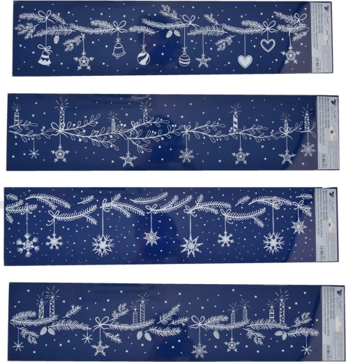 Okenná vianočná fólia vetvičky 64 × 15 cm (4 varianty)