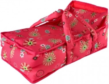 Látková prenosná vanička pre bábiky Pink Floral 21x40x18 cm