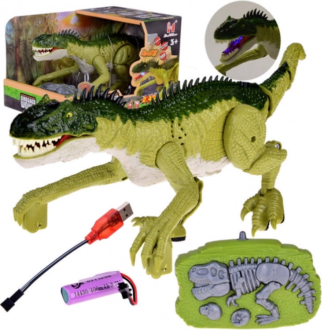Zelený na diaľku riadený dinosaurus s diaľkovým ovládaním