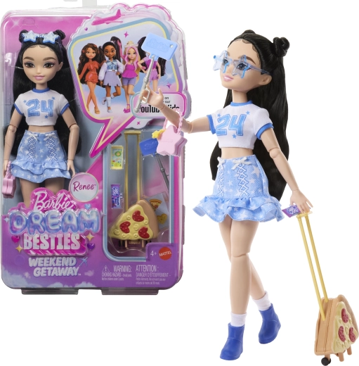 Barbie Dream Besties Renee – módna bábika s doplnkami na víkendový výlet