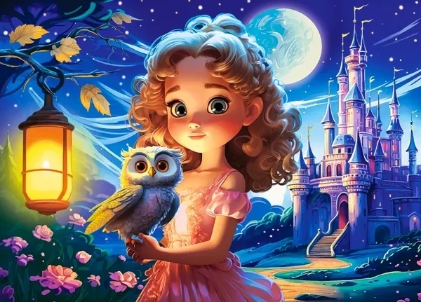 Puzzle 120 dielikov princezná so sovou