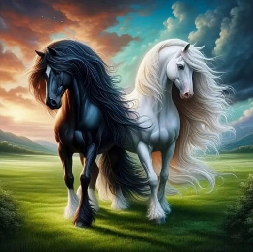 Diamantové maľovanie čiernobiele 30 × 40 cm