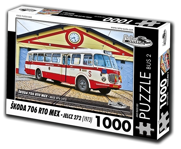 Puzzle RETRO-AUTA Škoda 706 RTO MEX – autobus, 1000 dielikov