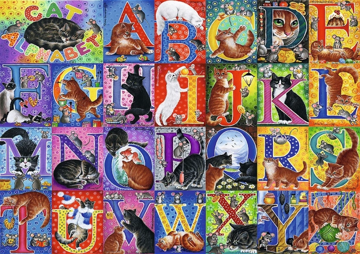 puzzle 500 dielikov – mačacia abeceda trefl