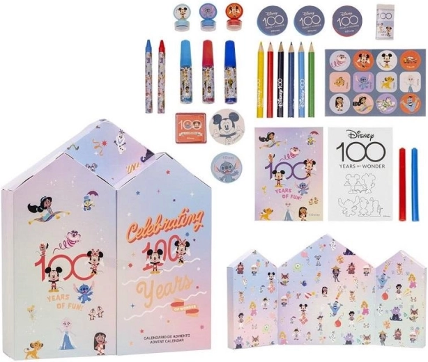 Adventný kalendár Disney 100 s písacími a kresliacimi potrebami