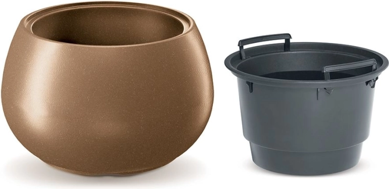 Kvetináč HEOS ECO WOOD s vložkou 43,6 cm naturo