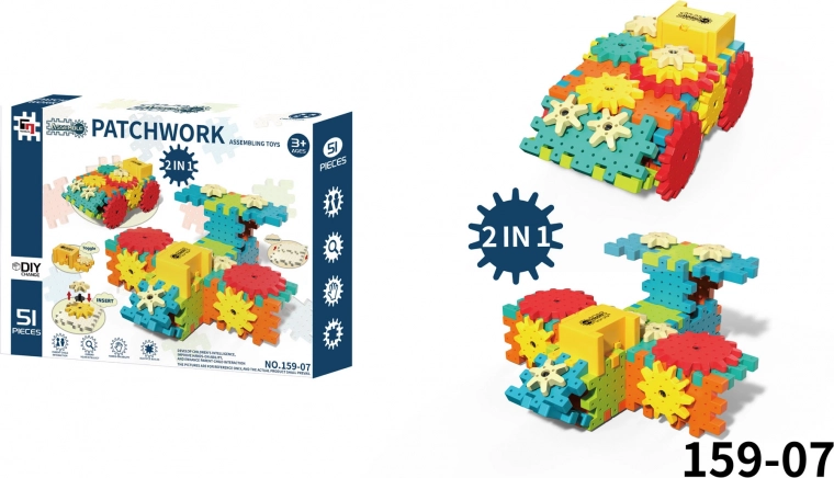 Kreatívna stavebnica STEAM 51 ks so ozubenými kolesami a motorčekom