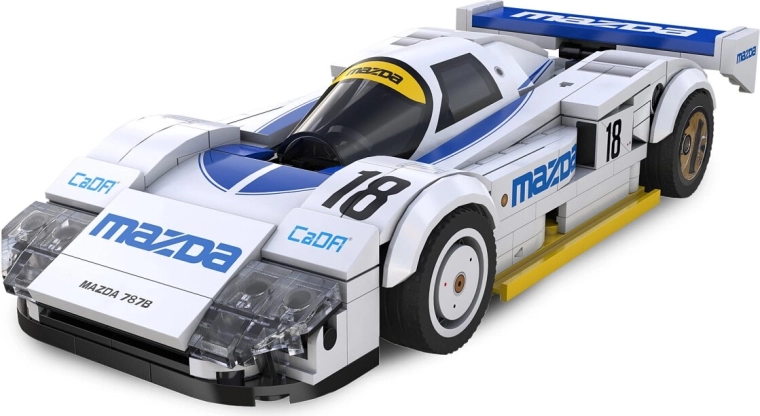 Stavebnica CaDA Mazda 787B bieleho pretekárskeho vozidla v mierke 1:24