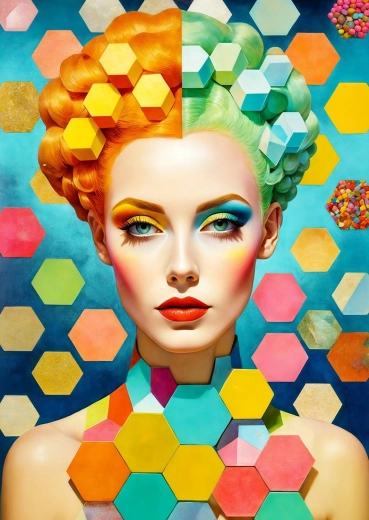 ENJOY puzzle hexagonálny portrét 1000 dielikov