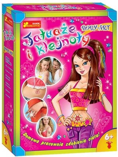 Kreatívna sada na body art tetovanie a trblietavé kamienky