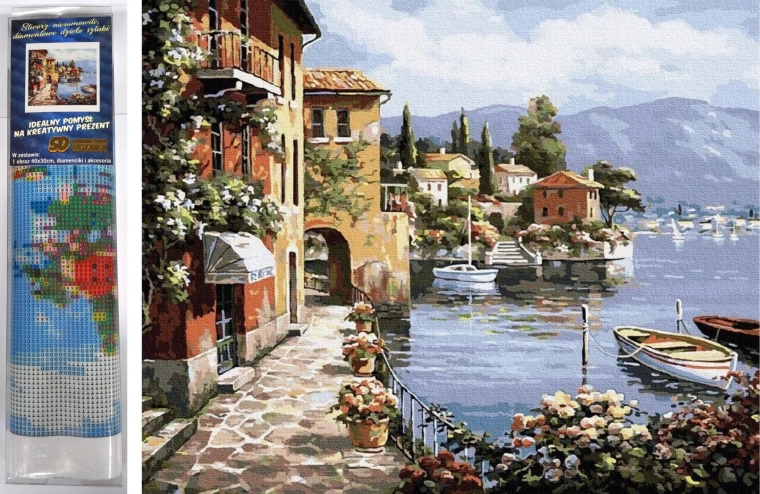 Diamantové maľovanie pri pobreží 30x40cm