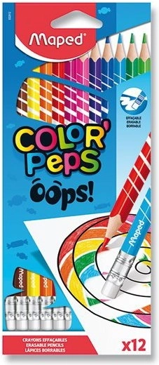 Pastelky Maped Color'Peps Oops s gumou 12 ks