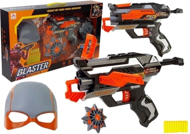 Súprava penový blaster s maskou a šípkami