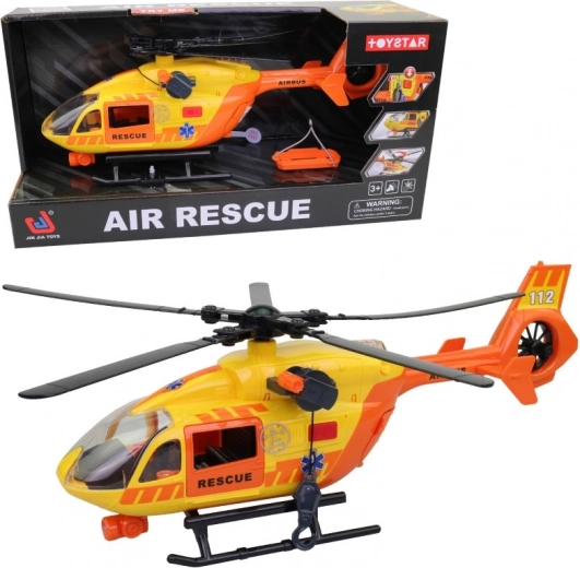 Záchranná helikoptéra so svetlom a zvukom, funkčný navijak a rotor