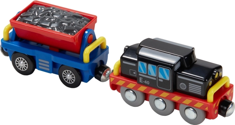 Realistická lokomotíva s nákladnými vozmi